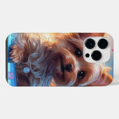 Pour iPhone 14 Pro Max Yorkie Coque (Verso Horizontal)