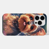 Pour iPhone 14 Pro Max Yorkie Coque (Verso Horizontal)