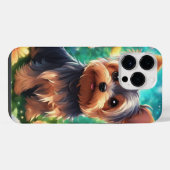 Pour iPhone 14 Pro Max Yorkie Coque (Verso Horizontal)