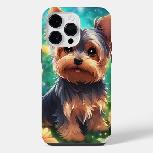 Pour iPhone 14 Pro Max Yorkie Coque (Verso)