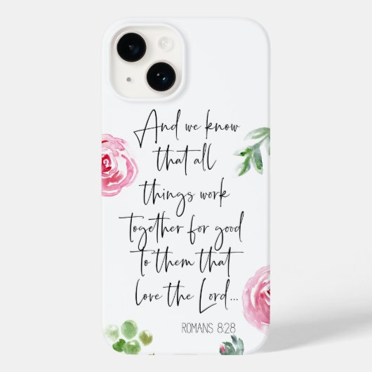 Pour iPhone 14 Romans 8:28 KJV iPhone14 coque (Verso)