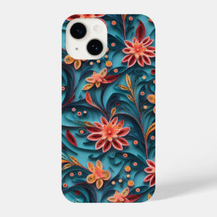 Pour iPhone 14 Slim Fit motif en papier floral transparent coque 