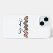 Pour iPhone 15 Conception de coque de téléphone à cœur heureux (Verso (horizontal))