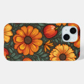 Pour iPhone 15 Coque de fleurs (Verso (horizontal))