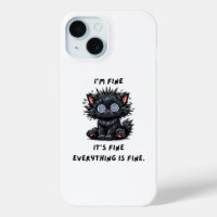 coque de téléphone chat noir drôle