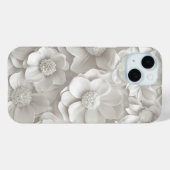 Pour iPhone 15 Coque de téléphone élégante avec fleurs blanches e (Verso (horizontal))
