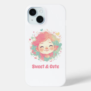 Pour iPhone 15 Coque de téléphone Fille Mignonne Kawaii – Dessin