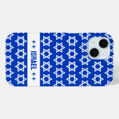 Pour iPhone 15 Coque Israël patriotique, blanc David Star / Israë (Verso (horizontal))