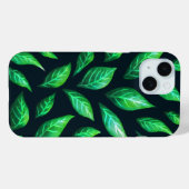 Pour iPhone 15 Coque Motif Feuille vert foncé Abstrait (Verso (horizontal))