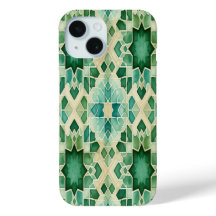 Coque Téléphone Zellige Algérien Vert et Turquoise