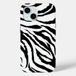 Pour iPhone 15 Impression noir et blanc Funky Zebra   Coque de té