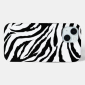 Pour iPhone 15 Impression noir et blanc Funky Zebra | Coque de té (Verso (horizontal))