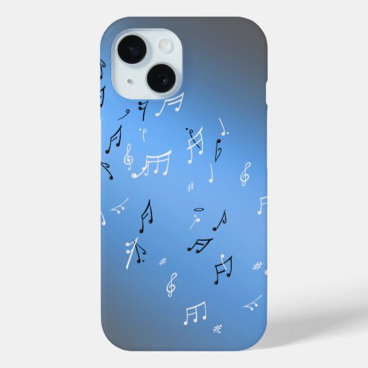 Pour iPhone 15 Moonlit Melody : Elegant Musical Notes coque iphon (Verso)