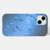 Pour iPhone 15 Moonlit Melody : Elegant Musical Notes coque iphon (Verso (horizontal))