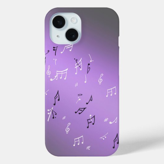 Pour iPhone 15 Moonlit Melody : Elegant Musical Notes coque iphon (Verso)