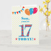 Pour la carte Son 17th Birthday Bunting and Balloo (Fleur jaune)