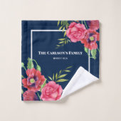 Pour la famille des fleurs rouges roses modernes s (Gant de toilette)