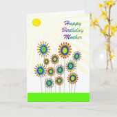 Pour la mère, une carte de fleurs heureuses (Fleur jaune)