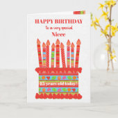 Pour la Niece Custom Age Carte de gâteau d'anniver (Fleur jaune)