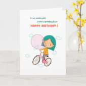 Pour la petite-fille Bonkers Bubble gum Carte d'an (Fleur jaune)