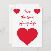 Pour L'Amour De Ma Vie Valentine Cartes (Devant / Derrière)