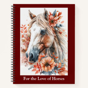 Pour l'amour du carnet en spirale des chevaux