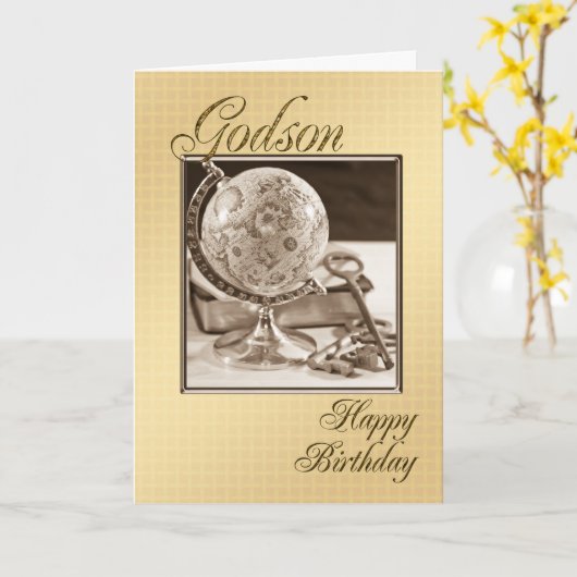 Pour le filleul, une carte d'anniversaire (Fleur jaune)