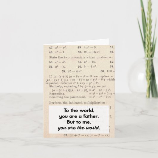 Pour le monde, vous êtes un père Carte de vœux (Devant)