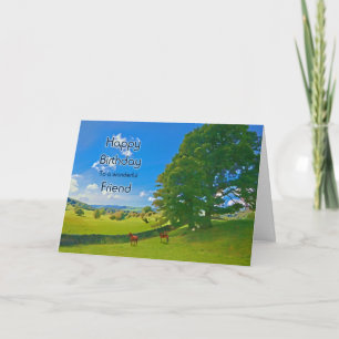 Pour les amis, une carte d'Anniversaire Pastorale