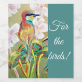 "Pour les oiseaux !" peint le étiquette du vin (Étiquettes simples)