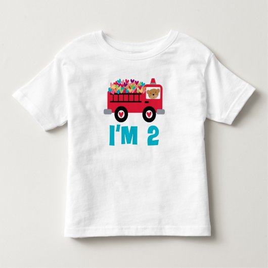 Pour Les Tous Petits 2ème T-shirt d'enfant en bas âge de pompier de (Devant)
