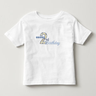 Pour Les Tous Petits 2ème T-shirt heureux de bleu d'anniversaire