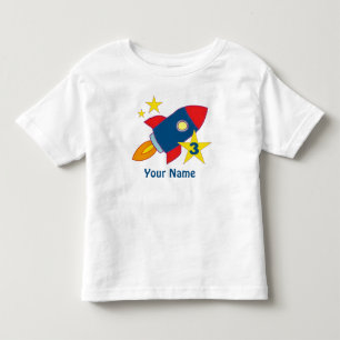 Pour Les Tous Petits 3e Bateau à fusée anniversaire T-shirt personnalis