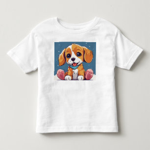 Pour Les Tous Petits Adorable Enfants chien de jeu conception T-shirt c