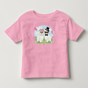 Pour Les Tous Petits Adorables Llama Love Llama Couple T-Shirt
