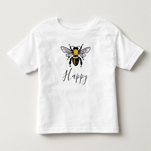 Pour Les Tous Petits Bee Happy Toddler T-Shirt (Devant)