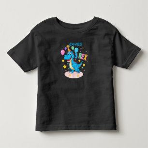 Pour Les Tous Petits Blue 3ème anniversaire Dinosaur fête T-shirt