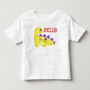 Pour Les Tous Petits Bonjour ! T-shirt bébé jaune mignon Dinosaur Toddl
