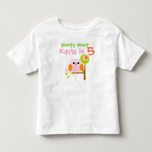Pour Les Tous Petits Chouette rose Personnalisée Anniversaire T-shirt