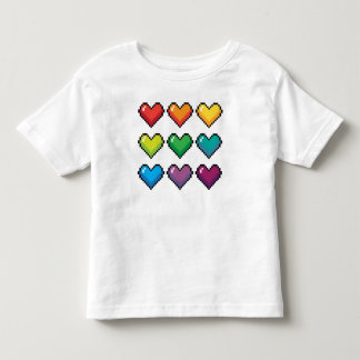Pour Les Tous Petits Coeurs arc-en-ciel Pixel joyeux - T-shirt novice