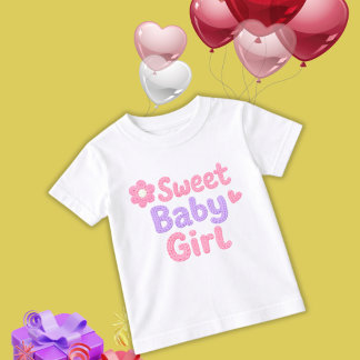 Pour Les Tous Petits Cute Chunky Knit Lettering Toddler Girl T-Shirt