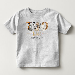 Pour Les Tous Petits Deux Wild 2e Anniversaire Jungle Baby T-shirt