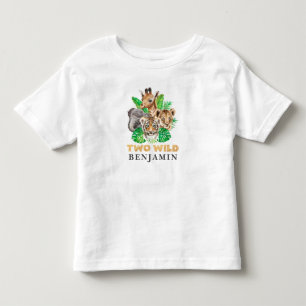 Pour Les Tous Petits Deux Wild 2e Anniversaire Jungle Baby T-shirt