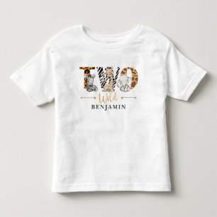 Pour Les Tous Petits Deux Wild 2e Anniversaire Jungle Baby T-shirt