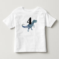 Dinosaure Bleu Trex T-shirt Quatre Anniversaires