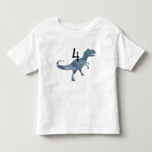 Pour Les Tous Petits Dinosaure Bleu Trex T-shirt Quatre Anniversaires