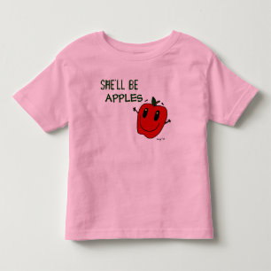 Pour Les Tous Petits ELLE SERA LA T-shirt Toddler Ringer POMMES