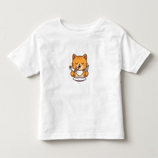 Pour Les Tous Petits Fancy Cat Dining - T-Shirt (Devant)