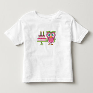 Pour Les Tous Petits Fille 2T ~ T-shirt Chouette d'anniversaire rose
