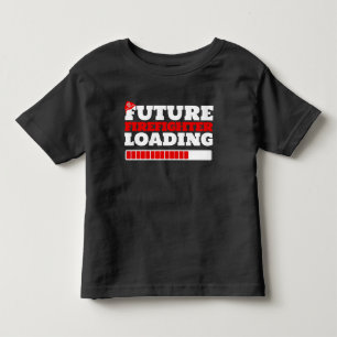 Pour Les Tous Petits Futur pompier Chargement des enfants T-shirt noir
